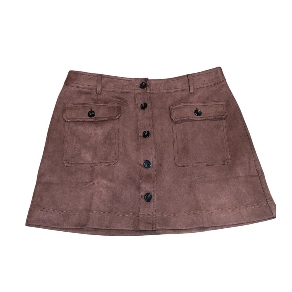 NEW Universal Thread Tan Button-Front Mini Skirt